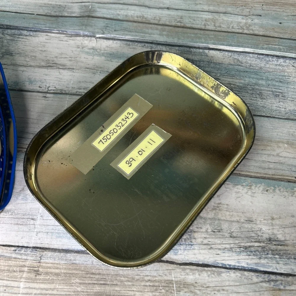 Vintage Tin Box Co. Christmas Container Tin with Handles Skate Winter Box Sewing